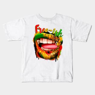 Free-ish Juneteenth Lips, Juneteenth, Emancipation Day Kids T-Shirt